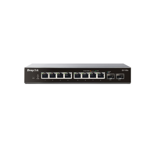 VigorSwitch Q1100x 8 2,5 Gigabit poorten + 2 SFP+ (10 Gigabit) poorten